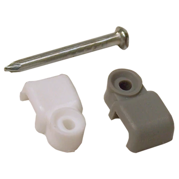 TRACON Telefonkábelrögzítő bilincs, szeggel, fehér, (20db), 2,5x4,5mm, PE (N0F-20)