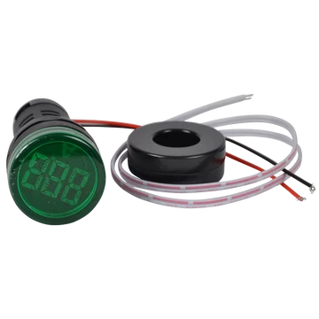 TRACON Árammérő, LED jelzőfény, zöld, 1-100A, Um=230VAC, d=22mm (NYG3-AG)