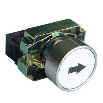 TRACON Jelölt nyomógomb, fémalapra szerelt, fehér, (fekete nyíl), 1xNO, 3A/240V AC, IP42 (NYGBA3341)