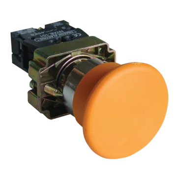 TRACON Gombafejű nyomógomb, fémalapra szerelt, sárga, 1xNO, 3A/400V AC, IP42, d=40mm (NYGBC51S)