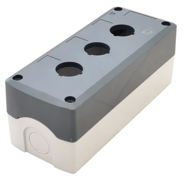 TRACON Összeállított tokozat nyomógombokhoz, szürke, 3-es, d=22,5, IP65, 2xPG-13,5 (NYGD-3GR)