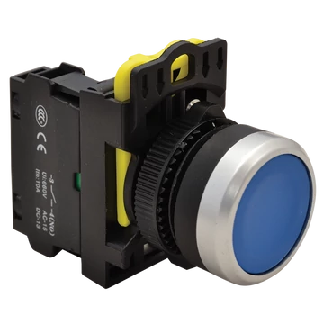 TRACON Egyszerű nyomókapcsoló, kék, 1xNO, 5A/230V AC-15, IP65 (NYK3-B)