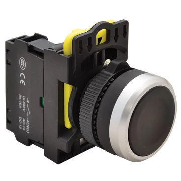 TRACON Egyszerű nyomókapcsoló, fekete, 1xNO, 5A/230V AC-15, IP65 (NYK3-BK)