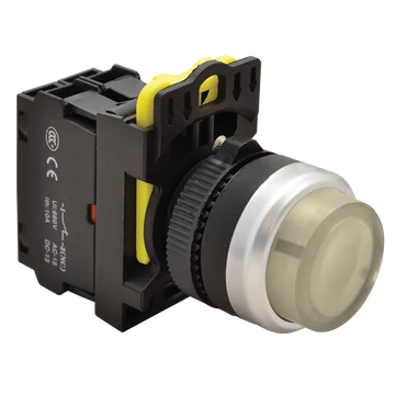 TRACON Világító nyomókapcsoló, kiálló, fehér, 1xNO, 5A/230V AC-15, IP42, LED 230V AC/DC (NYK3-HLW)