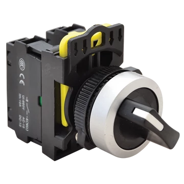 TRACON Karos kapcsoló, kétállású, rugóvisszatérítéses, 1xNO+1xNC, 5A/230V AC-15, IP65 (NYK3-S24BK)