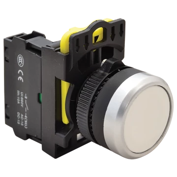 TRACON Egyszerű nyomókapcsoló, fehér, 1xNO, 5A/230V AC-15, IP65 (NYK3-W)