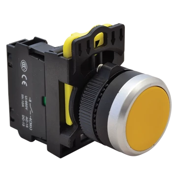 TRACON Egyszerű nyomókapcsoló, sárga, 1xNO, 5A/230V AC-15, IP65 (NYK3-Y)