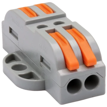 TRACON Csavar nélküli vezetékösszekötő, toldó, nyitható, 0,5-4mm2, 32A, 400VAC 2P (OVOFT22)