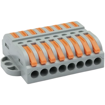 TRACON Csavar nélküli vezetékösszekötő, toldó, nyitható, 0,5-4mm2, 32A, 400VAC 8P (OVOFT88)