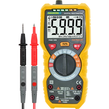 TRACON Digitális multiméter True RMS, DCV, ACV, DCA, ACA, OHM, C, °C, dioda (PAN186)