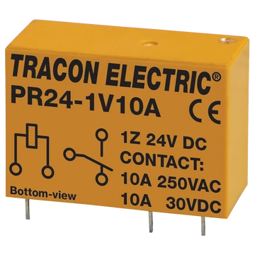 TRACON Print relé, 24V DC / 1xCO (10A, 230V AC / 30V DC) (PR24-1V10A)