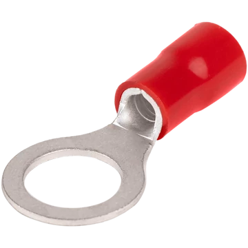 TRACON Szigetelt szemes saru, ónozott elektrolitréz, piros, 10mm2, M12, (d1=4,7mm, d2=13mm), PVC (PSZ10-12)