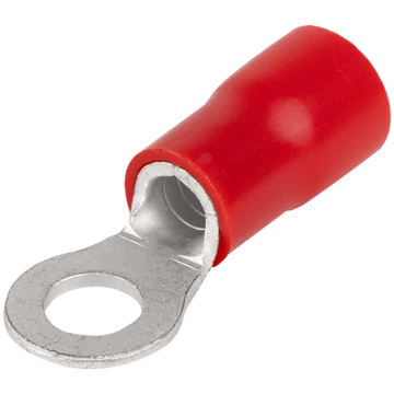 TRACON Szigetelt szemes saru, ónozott elektrolitréz, piros, 10mm2, M5, (d1=4,5mm, d2=5,3mm), PVC (PSZ10-5)