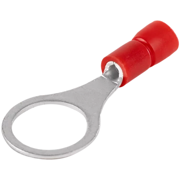 TRACON Szigetelt szemes saru, ónozott elektrolitréz, piros, 1,5mm2, M10, (d1=1,7mm, d2=10,5mm), PVC (PSZ10)