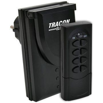 TRACON Távkapcsolós csatlakozóaljzat, 1 aljzat, 1 távírányító, IP44, 230VAC, 50Hz, 3600W, IP44, 433,92MHz (RCS11-IP)