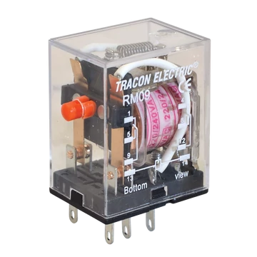 TRACON Miniatűr relé, 110V DC / 2xCO, (3A, 230V AC / 28V DC) (RM09-110DC)
