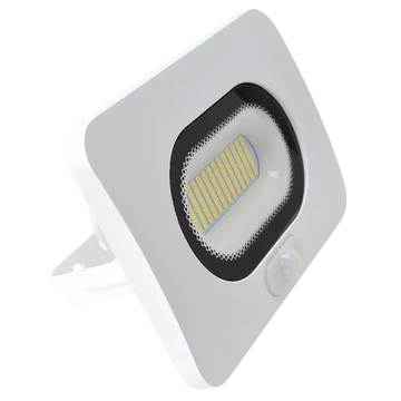 TRACON SMD fényvető mozgásérzékelővel, fehér, 50W, 4000K, IP65, 220-240V AC, 4000lm, 110°, 3-10m, EEI=G (RSMDLFM50)