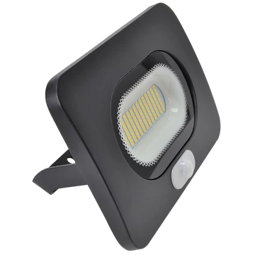 TRACON SMD fényvető mozgásérzékelővel, fekete, 220-240V AC, 50W, 4000K, IP65, 4000lm, 110°, 3-10m, EEI=G (RSMDLM50)