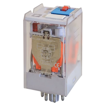 TRACON Ipari teljesítmény relé, 12V DC / 2xCO (10A, 230V AC / 28V DC) (RT08-12DC)