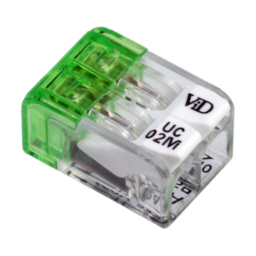 TRACON Csavar nélküli vezetékösszekötő, nyitható átlátszó, 0,2-2,5mm2, 24A, 450VAC 2P (RVONK2)