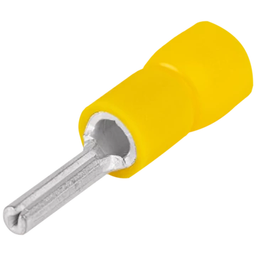 TRACON Szigetelt csapos saru, ónozott elektrolitréz, sárga, 6mm2, (l1=13mm, d1=3,5mm), PVC (SCS)