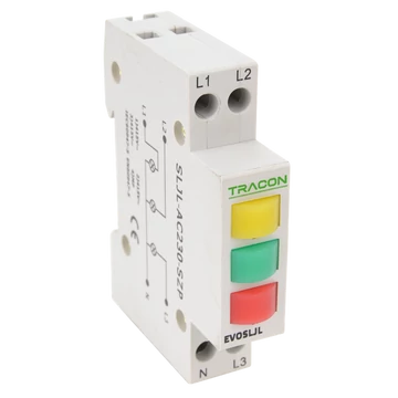 TRACON Sorolható ledes jelzőlámpa, sárga / zöld / vörös, 3x230V AC (SLJL-AC230-SZP)
