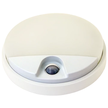 TRACON Mozgásérzékelős kerek fali lámpatest, 230VAC, 15W, 140°, 2-9m, 10s-5m, 4500K , IP54, 1100lm, EEI=G (SLK15W)