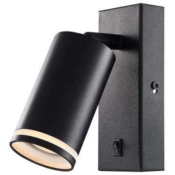 TRACON Oldalfali állítható spot lámpatest, fekete, kapcsolóval, 100-240VAC, 50Hz, 1xGU10, max.35W (SPGU10LFB)