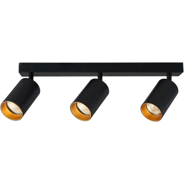 TRACON Mennyezeti állítható spot lámpatest, fekete, arany reflektor,100-240VAC, 50Hz, 3xGU10, max.3x35W (SPGU10MA3GB)