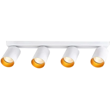 TRACON Mennyezeti állítható spot lámpatest, fehér, arany reflektor, 100-240VAC, 50Hz, 4xGU10, max.4x35W (SPGU10MA4GW)