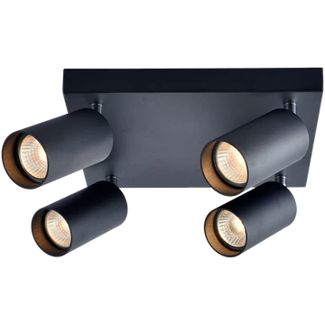 TRACON Mennyezeti állítható spot lámpatest, fekete, 100-240VAC, 50Hz, 4xGU10, max.4x35W (SPGU10MAN4B)