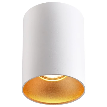 TRACON Mennyezeti spot lámpatest, hengeres, fehér, arany reflektor, 100-240VAC, 50Hz, 1xGU10, max.35W (SPGU10MGW)