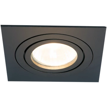 TRACON Süllyesztett spot lámpatest, négyzetes, dönthető, fekete, 93x93x24mm (SPND1B)