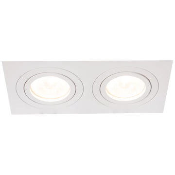 TRACON Süllyesztett spot lámpatest, négyzetes, dönthető, fehér, 173x93x24mm (SPND2W)
