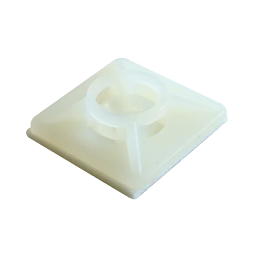 TRACON Öntapadós/csavarozható, 4oldalt fűzhető kötegelő talp, natúr, 20x20mm, d=2,9mm, PA6.6 (TALP190)