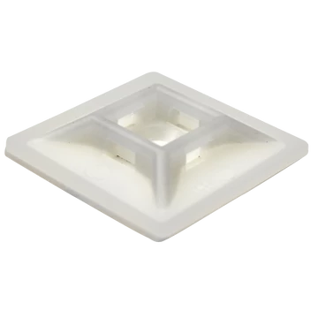 TRACON Öntapadós/csavarozható, 4oldalt fűzhető kötegelő talp, natúr, 19x19mm, d=5mm, PA6.6, 3M (TALP200)