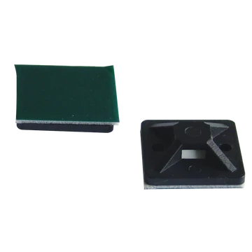 TRACON Öntapadós/csavarozható, 4oldalt fűzhető kötegelő talp, fekete, 25x25mm, d=3,5mm, PA6.6 (TALP271)