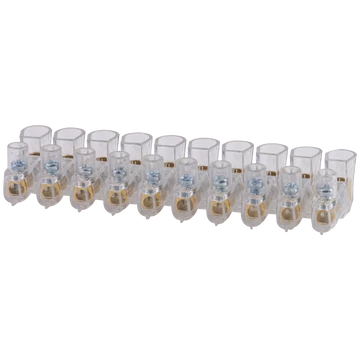 TRACON Csavaros csatlakozó, átlátszó házzal, 10 tagú, 1 csavar, 10x4mm2, 450VAC (TBT-4/10)