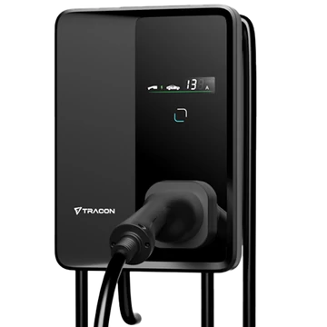 TRACON E-AUTÓ TÖLTŐÁLLOMÁS 22kW Type2 Csatlakozó dugóval, 3x32A/400V, 22kW, TYPE2 (TECS303P)