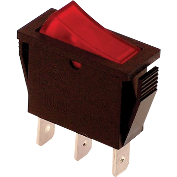 TRACON Készülékkapcsoló, BE-KI, piros-világító, 16(6)A, 250V AC (TES-21)