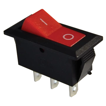 TRACON Készülékkapcsoló, váltó, piros (0-I felirat), 16(6)A, 250V AC (TES-22)
