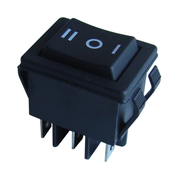 TRACON Készülékkapcsoló, váltó, fekete, nyomókapcs., I-0-II felirat, 16(6)A, 250V AC (TES-52-2)
