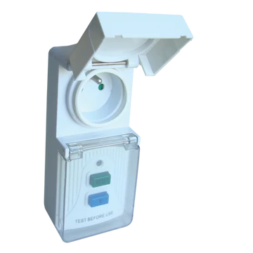 TRACON Áram-védőkapcsolós adapter, csapos védőérintkezővel, 16A, 30mA, 6kA, IP44, A / AC, E2 (TFGA-4F)