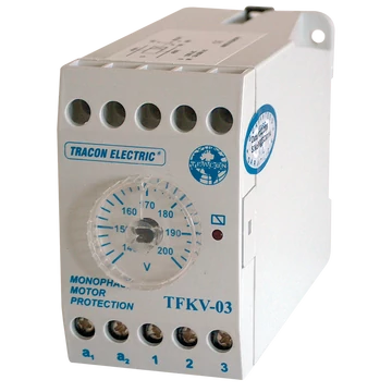 TRACON Védőrelé, feszültségcsökkenési 1 fázisú rendszerhez, 230V AC, 140-200V/240V AC, 5A/250V AC (TFKV-03)