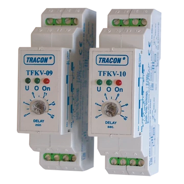 TRACON Védőrelé, feszültségfigyelő, 1f/3f, beáll. visszakapcs.késl., Umin=160V, 5-15min, 5A/250V AC (TFKV-09)