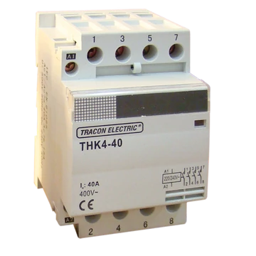 TRACON Installációs kontaktor, 230/400V, 50Hz, 4P, 4xNO, 63/25A, 13/3,8kW, 24V AC (THK4-63-24)
