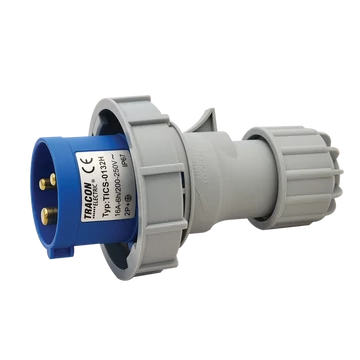 TRACON Ipari csatlakozó dugó, fokozott védelemmel, 16A, 250V, 2P+E, 6h, IP67 (TICS-0132H)