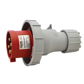 TRACON Ipari csatlakozó dugó, fokozott védelemmel, 32A, 400V, 3P+E, 6h, IP67 (TICS-0242H)