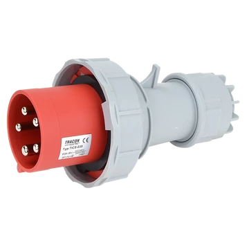 TRACON Ipari csatlakozó dugó, fokozott védelemmel, 63A, 400V, 3P+N+E, 6h, IP67 (TICS-035)