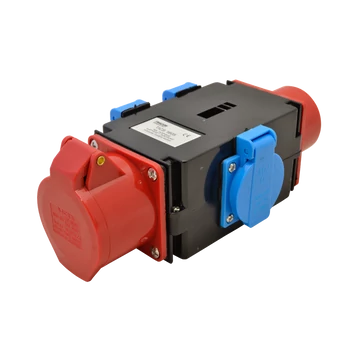 TRACON Multifunkcionális elosztó-csatlakozóaljzat, 16A, IN/OUT 3P+N+E 6h, OUT 3x2P+E (Schuko), IP44 (TICS-1605)